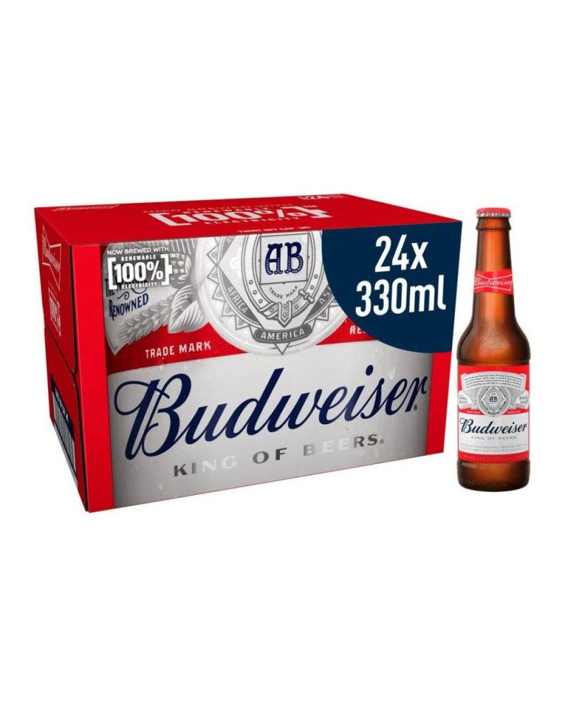 Budweiser 33cl Bottles, Pack of 24