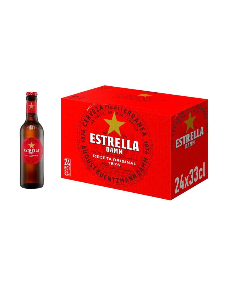 Estrella Damm 33cl Bottles, Pack of 24