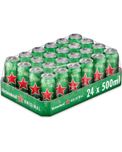 Heineken 50cl Cans, Pack of 24