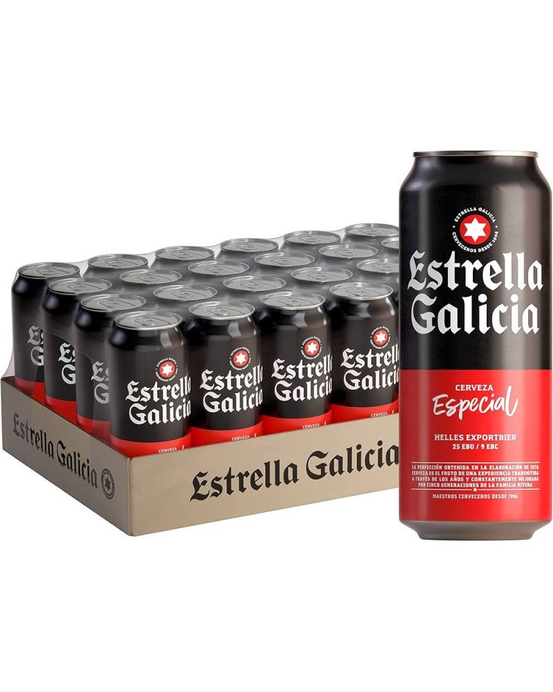 Estrella Galicia 50cl Cans, Pack of 24